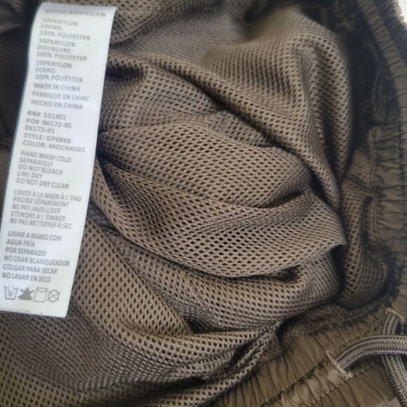 Good American Essential Nylon Jogger Track Pants Mocha Size 1 Pockets Sweatpants - Picture 12 of 12
